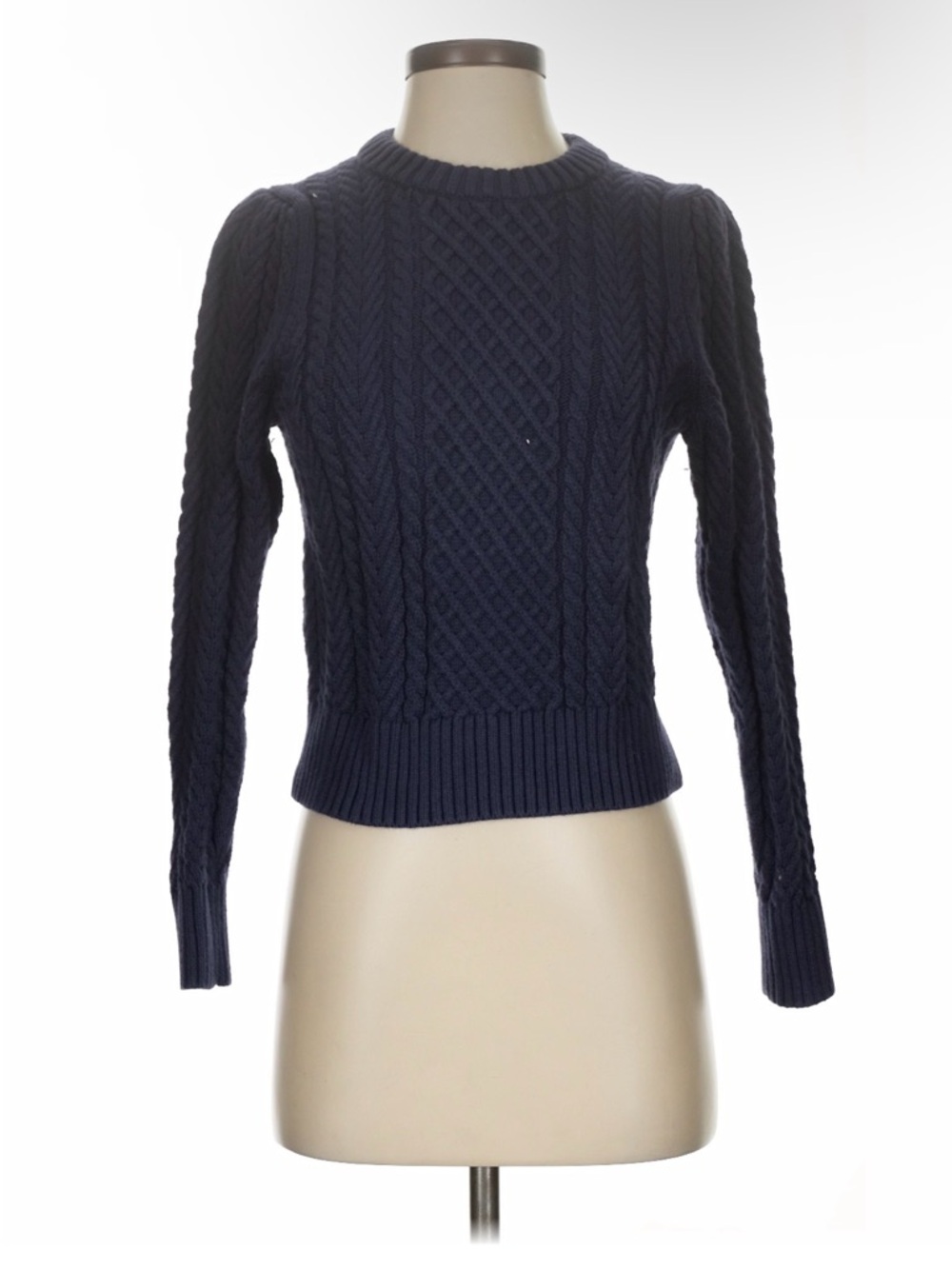 J. Crew Navy Cable-Knit Crewneck Sweater